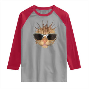 Funny Y2k Retro Cat Meme Raglan Shirt Vintage Cat Edgy Retro 90s Streetwear TS10 Sport Gray Red Print Your Wear