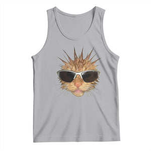 Funny Y2k Retro Cat Meme Tank Top Vintage Cat Edgy Retro 90s Streetwear TS10 Athletic Heather Print Your Wear
