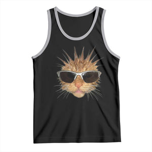 Funny Y2k Retro Cat Meme Tank Top Vintage Cat Edgy Retro 90s Streetwear TS10 Black Athletic Heather Print Your Wear