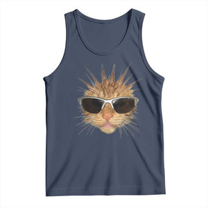 Funny Y2k Retro Cat Meme Tank Top Vintage Cat Edgy Retro 90s Streetwear TS10 Navy Print Your Wear