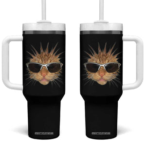 Funny Y2k Retro Cat Meme Tumbler With Handle Vintage Cat Edgy Retro 90s Streetwear TS10 One Size: 40 oz Black Print Your Wear