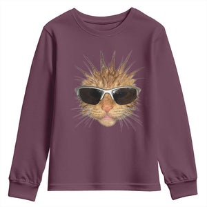Funny Y2k Retro Cat Meme Youth Sweatshirt Vintage Cat Edgy Retro 90s Streetwear TS10 Maroon Print Your Wear