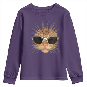 Funny Y2k Retro Cat Meme Youth Sweatshirt Vintage Cat Edgy Retro 90s Streetwear TS10 Purple Print Your Wear