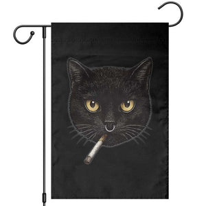 Smoking Cat Y2K Garden Flag Vintage Black Cat Edgy Retro 90s Grunge TS10 Black Print Your Wear