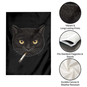 Smoking Cat Y2K Garden Flag Vintage Black Cat Edgy Retro 90s Grunge TS10 Print Your Wear