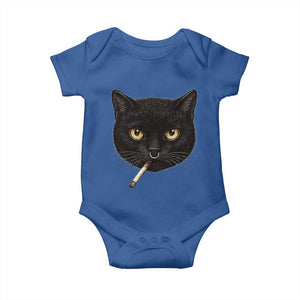 Smoking Cat Y2K Baby Onesie Vintage Black Cat Edgy Retro 90s Grunge TS10 Royal Blue Print Your Wear