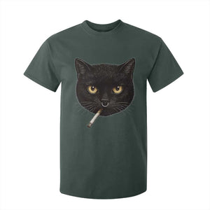 Smoking Cat Y2K T Shirt For Kid Vintage Black Cat Edgy Retro 90s Grunge TS10 Dark Forest Green Print Your Wear