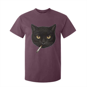 Smoking Cat Y2K T Shirt For Kid Vintage Black Cat Edgy Retro 90s Grunge TS10 Maroon Print Your Wear