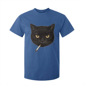 Smoking Cat Y2K T Shirt For Kid Vintage Black Cat Edgy Retro 90s Grunge TS10 Royal Blue Print Your Wear