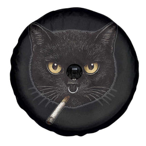 Smoking Cat Y2K Spare Tire Cover Vintage Black Cat Edgy Retro 90s Grunge TS10 Print Your Wear