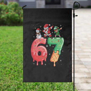 67 Six Seven Christmas Garden Flag Funny Dabbing Santa Elf Friends 6 7 Meme Gen Alpha Slang TS10 Print Your Wear