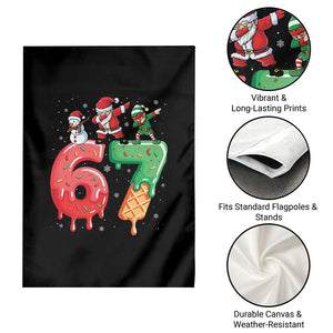 67 Six Seven Christmas Garden Flag Funny Dabbing Santa Elf Friends 6 7 Meme Gen Alpha Slang TS10 Print Your Wear