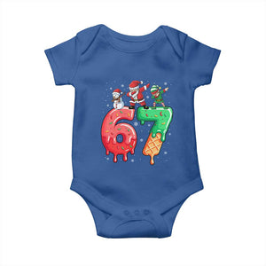 67 Six Seven Christmas Baby Onesie Funny Dabbing Santa Elf Friends 6 7 Meme Gen Alpha Slang TS10 Royal Blue Print Your Wear