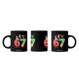 67 Six Seven Christmas Coffee Mug Funny Dabbing Santa Elf Friends 6 7 Meme Gen Alpha Slang TS10 Print Your Wear