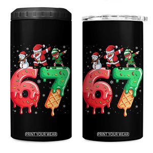 67 Six Seven Christmas 4 in 1 Can Cooler Tumbler Funny Dabbing Santa Elf Friends 6 7 Meme Gen Alpha Slang TS10 One Size: 16 oz Black Print Your Wear