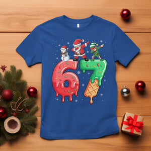 67 Six Seven Christmas T Shirt Funny Dabbing Santa Elf Friends 6 7 Meme Gen Alpha Slang TS10 Royal Blue Print Your Wear