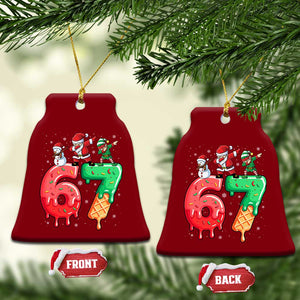 67 Six Seven Christmas Ceramic Ornament Funny Dabbing Santa Elf Friends 6 7 Meme Gen Alpha Slang TS10 Print Your Wear