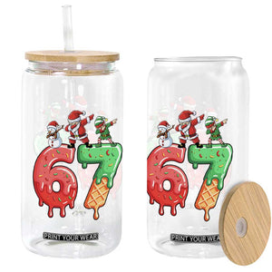 67 Six Seven Christmas Glass Can Funny Dabbing Santa Elf Friends 6 7 Meme Gen Alpha Slang TS10 Print Your Wear