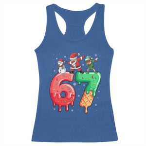 67 Six Seven Christmas Racerback Tank Top Funny Dabbing Santa Elf Friends 6 7 Meme Gen Alpha Slang TS10 Royal Blue Print Your Wear