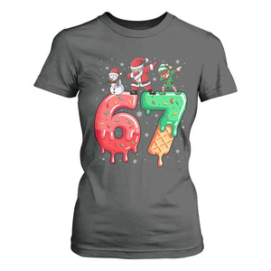 67 Six Seven Christmas T Shirt For Women Funny Dabbing Santa Elf Friends 6 7 Meme Gen Alpha Slang TS10 Dark Heather Print Your Wear