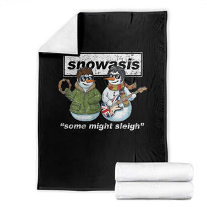Snowasis Some Might Sleigh Christmas Throw Blanket Funny Music Lovers Snowman Singers Band TS10 Black Print Your Wear