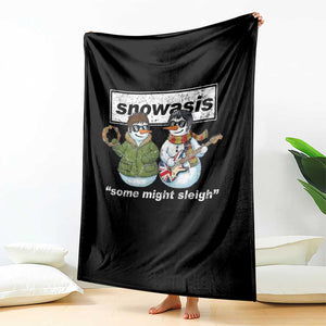 Snowasis Some Might Sleigh Christmas Throw Blanket Funny Music Lovers Snowman Singers Band TS10 Print Your Wear