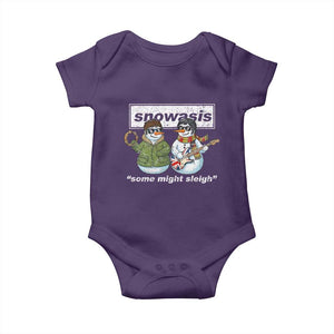 Snowasis Some Might Sleigh Christmas Baby Onesie Funny Music Lovers Snowman Singers Band TS10 Purple Print Your Wear