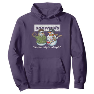 Snowasis Some Might Sleigh Christmas Hoodie Funny Music Lovers Snowman Singers Band TS10 Purple Print Your Wear