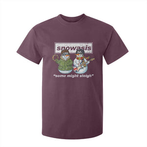 Snowasis Some Might Sleigh Christmas T Shirt For Kid Funny Music Lovers Snowman Singers Band TS10 Maroon Print Your Wear