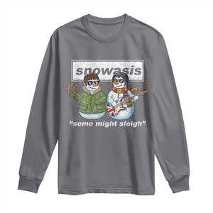 Snowasis Some Might Sleigh Christmas Long Sleeve Shirt Funny Music Lovers Snowman Singers Band TS10 Charcoal Print Your Wear