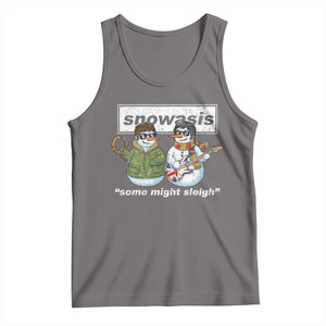 Snowasis Some Might Sleigh Christmas Tank Top Funny Music Lovers Snowman Singers Band TS10 Deep Heather Print Your Wear