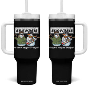 Snowasis Some Might Sleigh Christmas Tumbler With Handle Funny Music Lovers Snowman Singers Band TS10 One Size: 40 oz Black Print Your Wear