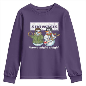 Snowasis Some Might Sleigh Christmas Youth Sweatshirt Funny Music Lovers Snowman Singers Band TS10 Purple Print Your Wear