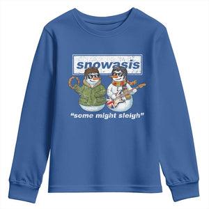 Snowasis Some Might Sleigh Christmas Youth Sweatshirt Funny Music Lovers Snowman Singers Band TS10 Royal Blue Print Your Wear