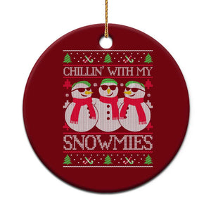 Chillin With My Snowmies Ceramic Ornament Funny Snowman Christmas Kids Boys Ugly Xmas TS10 1pc Red Print Your Wear
