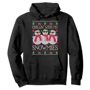 Chillin With My Snowmies Hoodie Funny Snowman Christmas Kids Boys Ugly Xmas TS10 Black Print Your Wear