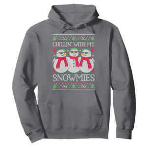 Chillin With My Snowmies Hoodie Funny Snowman Christmas Kids Boys Ugly Xmas TS10 Charcoal Print Your Wear