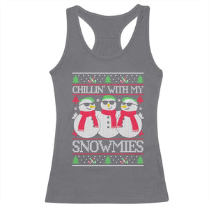 Chillin With My Snowmies Racerback Tank Top Funny Snowman Christmas Kids Boys Ugly Xmas TS10 Charcoal Print Your Wear