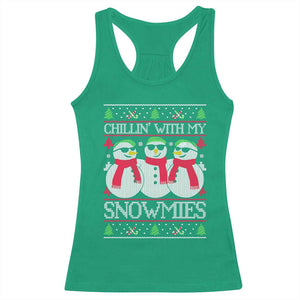 Chillin With My Snowmies Racerback Tank Top Funny Snowman Christmas Kids Boys Ugly Xmas TS10 Irish Green Print Your Wear