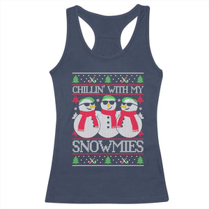Chillin With My Snowmies Racerback Tank Top Funny Snowman Christmas Kids Boys Ugly Xmas TS10 Navy Print Your Wear
