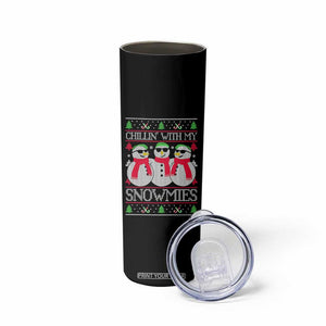 Chillin With My Snowmies Skinny Tumbler Funny Snowman Christmas Kids Boys Ugly Xmas TS10 Print Your Wear