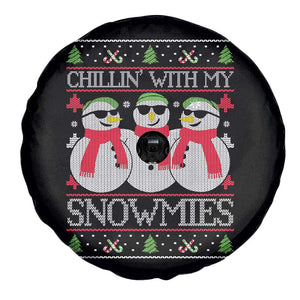 Chillin With My Snowmies Spare Tire Cover Funny Snowman Christmas Kids Boys Ugly Xmas TS10 Print Your Wear