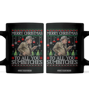 Merry Christmas Sumbitches Coffee Mug Funny Smokey Retro 80s Movie The Bandit Ugly Xmas TS10 Black Print Your Wear