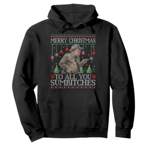 Merry Christmas Sumbitches Hoodie Funny Smokey Retro 80s Movie The Bandit Ugly Xmas TS10 Black Print Your Wear