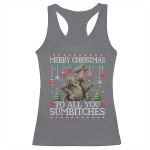 Merry Christmas Sumbitches Racerback Tank Top Funny Smokey Retro 80s Movie The Bandit Ugly Xmas TS10 Charcoal Print Your Wear