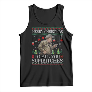 Merry Christmas Sumbitches Tank Top Funny Smokey Retro 80s Movie The Bandit Ugly Xmas TS10 Black Print Your Wear