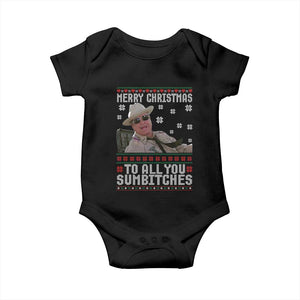 Merry Christmas To All You Sumbitches Baby Onesie Funny Ugly Xmas Retro 80s Movie TS10 Black Print Your Wear