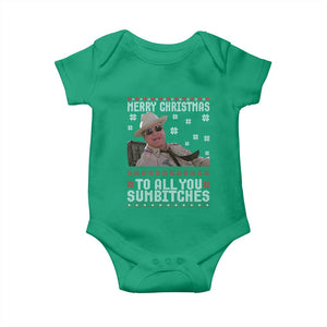 Merry Christmas To All You Sumbitches Baby Onesie Funny Ugly Xmas Retro 80s Movie TS10 Irish Green Print Your Wear