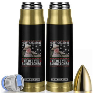 Merry Christmas To All You Sumbitches Bullet Tumbler Funny Ugly Xmas Retro 80s Movie TS10 Black Print Your Wear