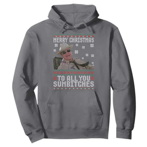 Merry Christmas To All You Sumbitches Hoodie Funny Ugly Xmas Retro 80s Movie - Print Your Wear